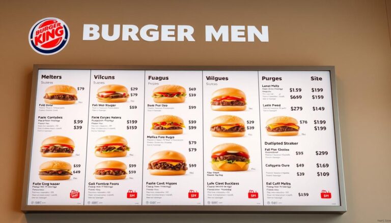 burger king melts menu with prices